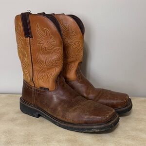 Justin Boots Two-Tone Brown Work Western Boots